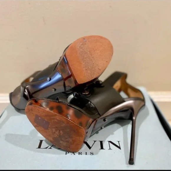 Lanvin Auth 8 US 38 EU Black Leather Heels Shoes Pumps Platforms Runway Auth - Picture 2 of 4